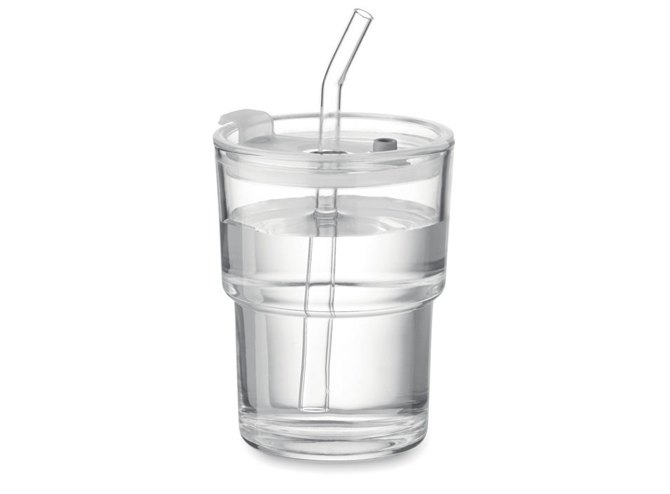 SIP - Bicchiere in vetro con cannuccia 4 FullGadgets.com