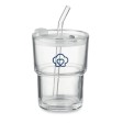 SIP - Bicchiere in vetro con cannuccia 4 FullGadgets.com