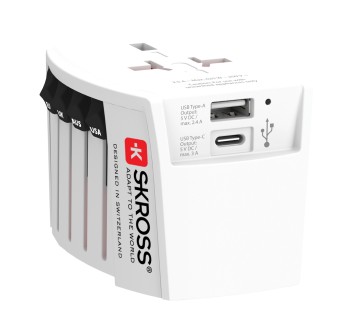 SKROSS Adattatore da viaggio MUV USB ( 1 TYPE C 1 USB A) FullGadgets.com