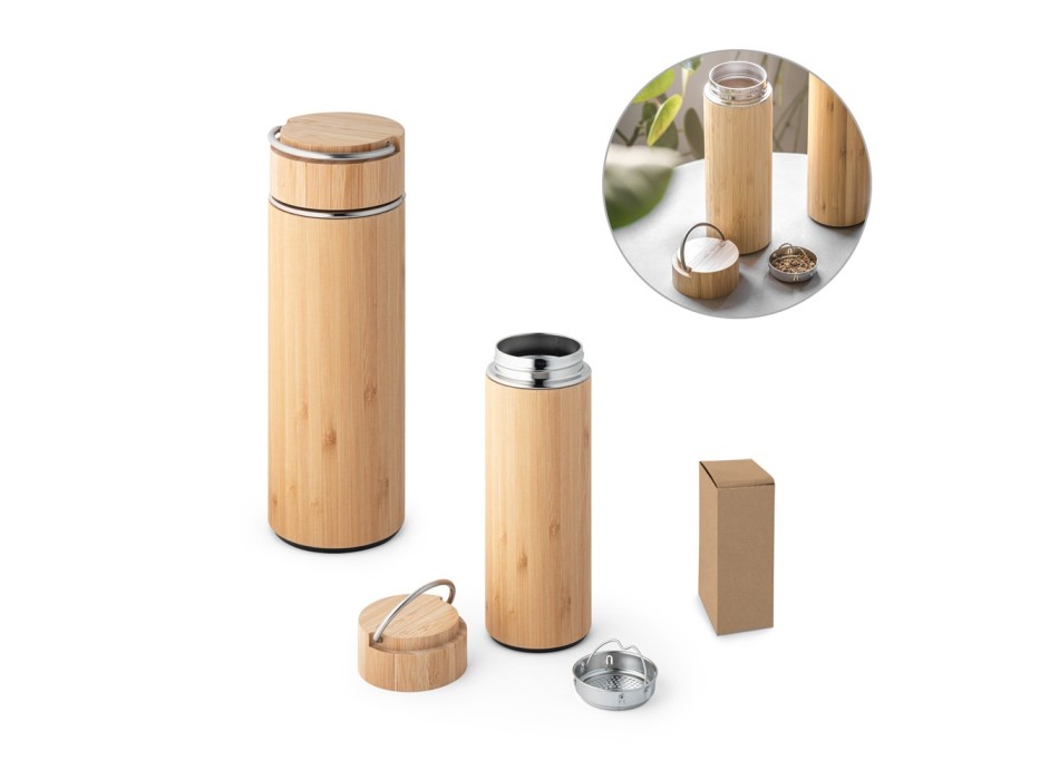 SOW. Borraccia termica in bambù e acciaio inox 440 mL FullGadgets.com