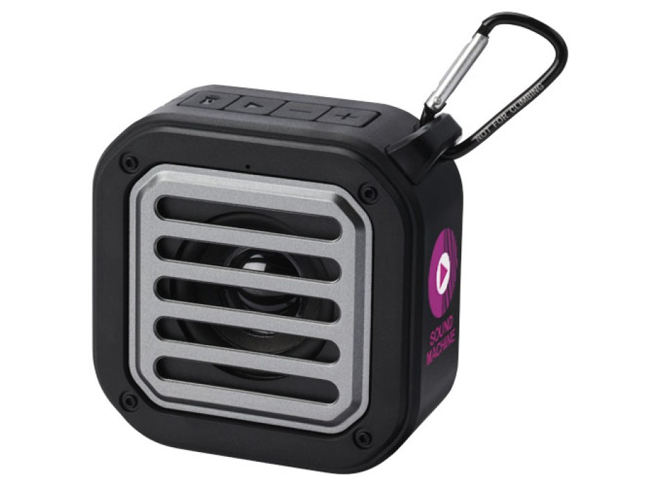 Speaker Bluetooth® IPX5 a ricarica solare in plastica riciclata RCS da 3 W con moschettone Solo  FullGadgets.com