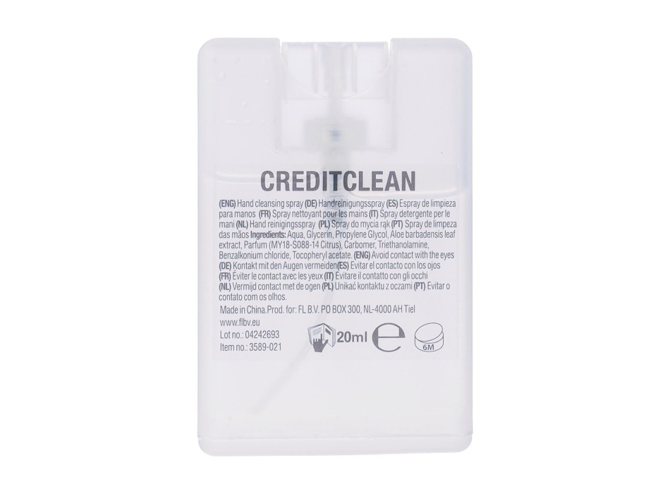 Spray per le mani Creditclean | 20 ml | Senza etanolo FullGadgets.com