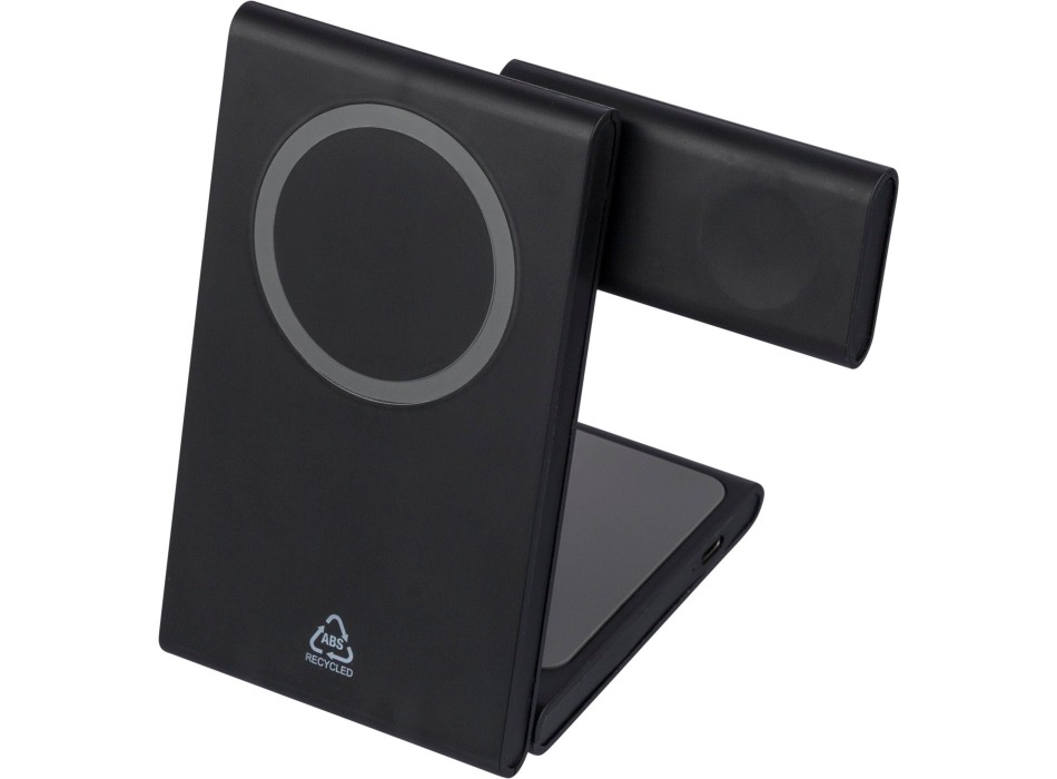 Stazione di ricarica wireless 3-in-1 in ABS riciclato Valerio FullGadgets.com