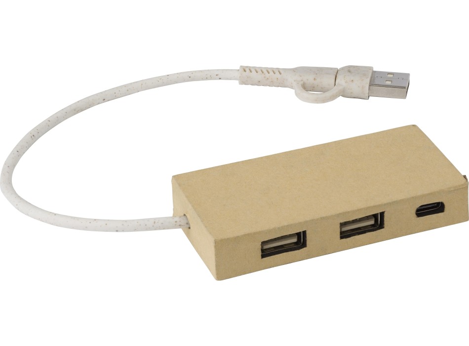 Stazione Hub con quattro porte USB  in alluminio e carta riciclata Paulo FullGadgets.com
