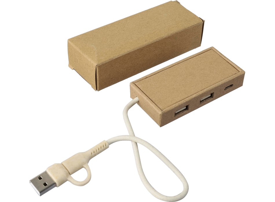 Stazione Hub con quattro porte USB  in alluminio e carta riciclata Paulo FullGadgets.com