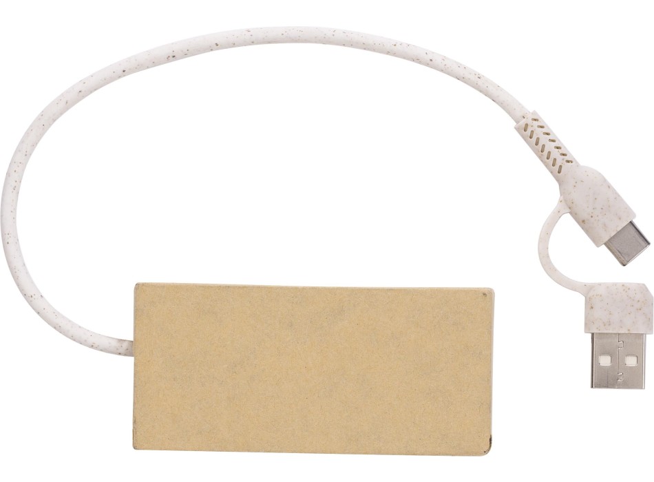 Stazione Hub con quattro porte USB  in alluminio e carta riciclata Paulo FullGadgets.com