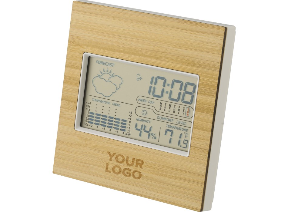 Stazione meteorologica in bamboo, ABS e vetro Lia FullGadgets.com