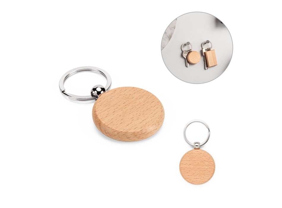 STEWIE ROUND. Portachiavi rotondo in legno di faggio FullGadgets.com