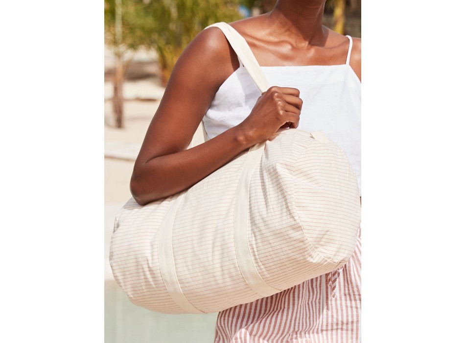 Striped Organic Cotton Barrel Bag FullGadgets.com