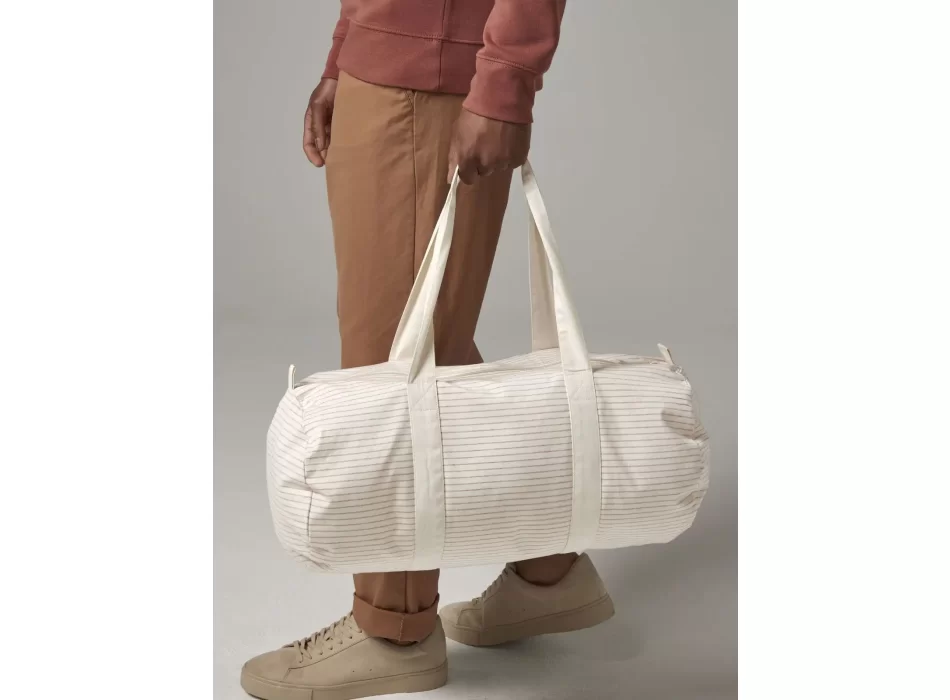 Striped Organic Cotton Barrel Bag FullGadgets.com