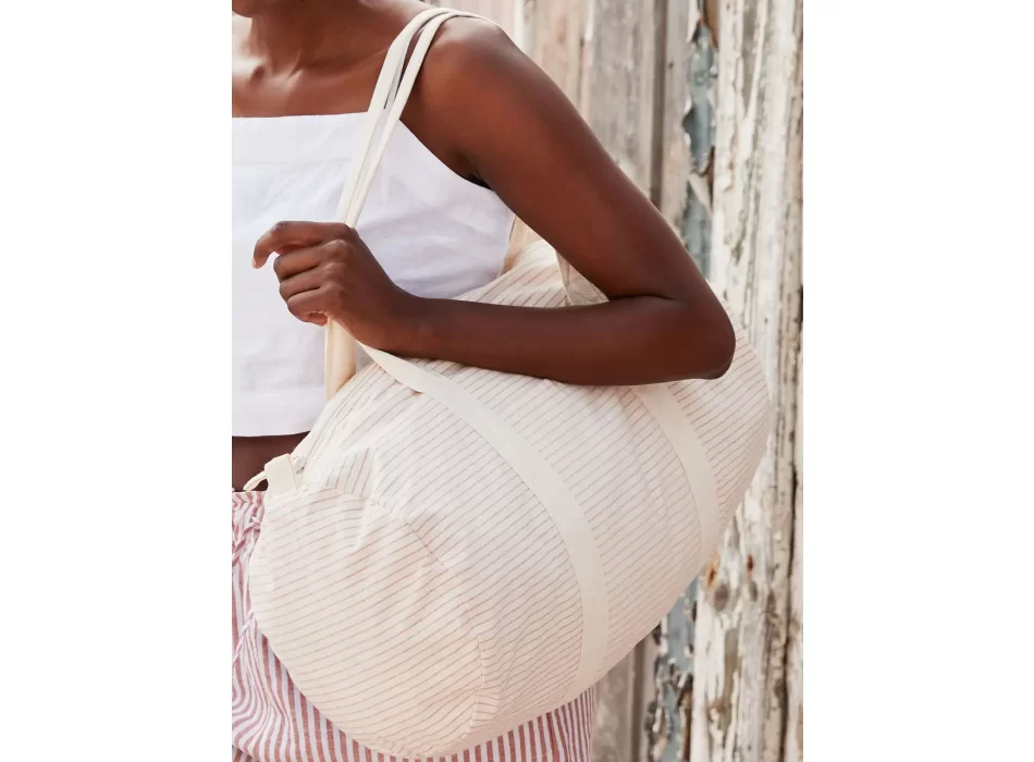 Striped Organic Cotton Barrel Bag FullGadgets.com