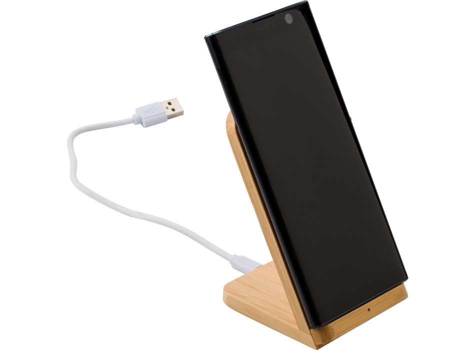Supporto per smartphone in bamboo ricaricabile Claudie FullGadgets.com