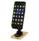 Supporto per telefono da tavolo pieghevole in plastica riciclata con dettagli in bambù Alfirk FullGadgets.com