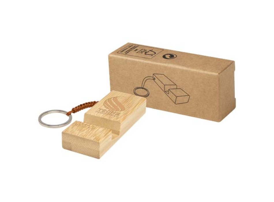 Supporto per telefono in bambù con portachiavi Bosona FullGadgets.com