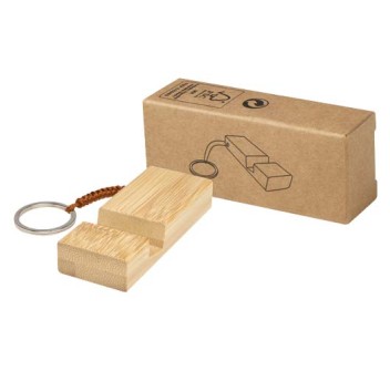 Supporto per telefono in bambù con portachiavi Bosona FullGadgets.com