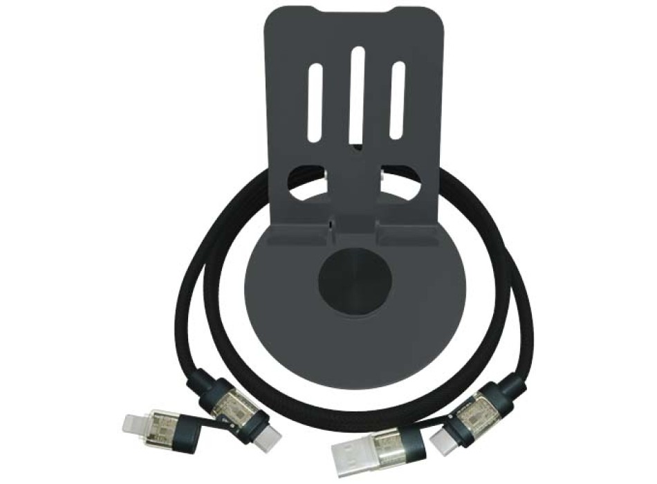 Supporto per telefono ruotabile a 360° con cavo di ricarica 4 in 1 da 240 W SCX.design O34  FullGadgets.com