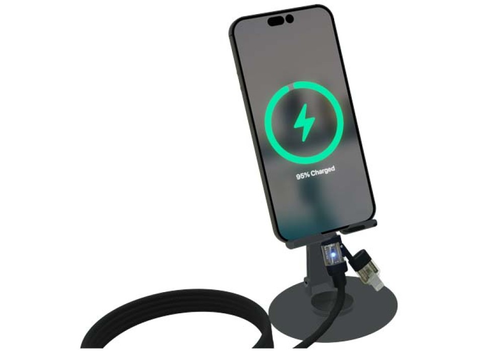 Supporto per telefono ruotabile a 360° con cavo di ricarica 4 in 1 da 240 W SCX.design O34  FullGadgets.com