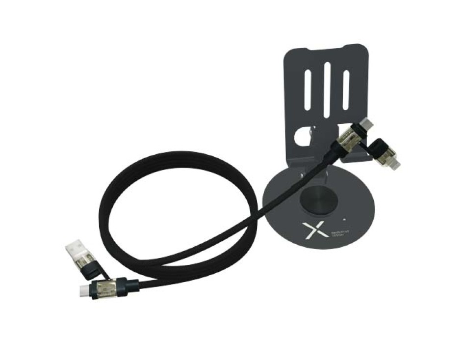 Supporto per telefono ruotabile a 360° con cavo di ricarica 4 in 1 da 240 W SCX.design O34  FullGadgets.com