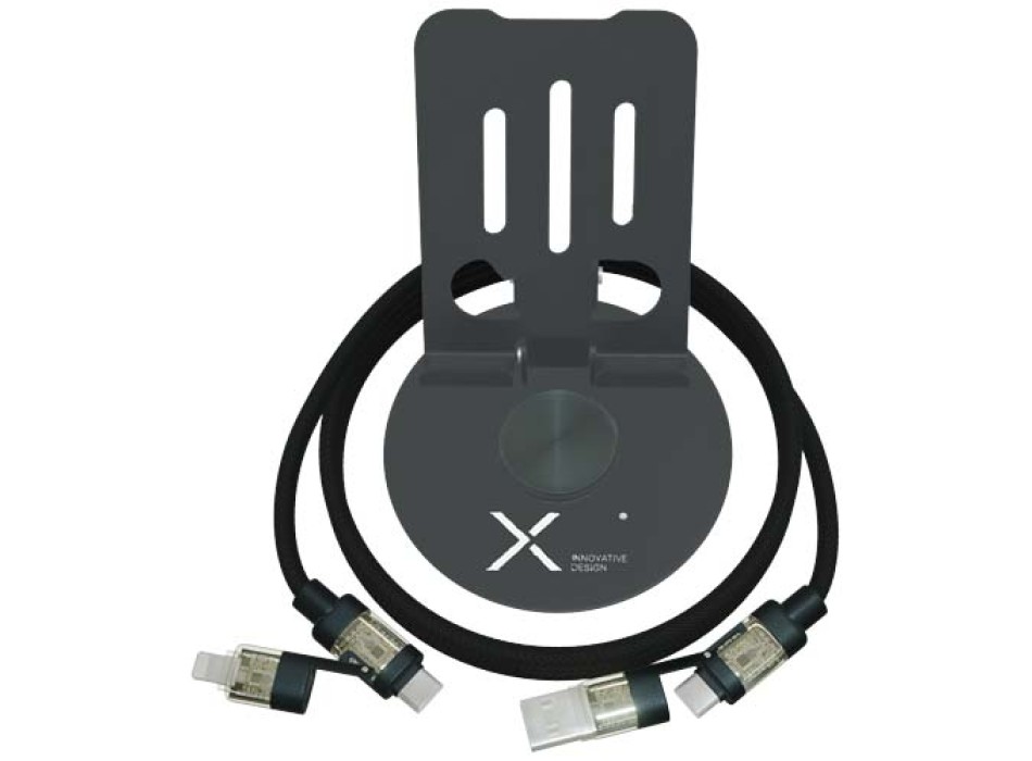 Supporto per telefono ruotabile a 360° con cavo di ricarica 4 in 1 da 240 W SCX.design O34  FullGadgets.com