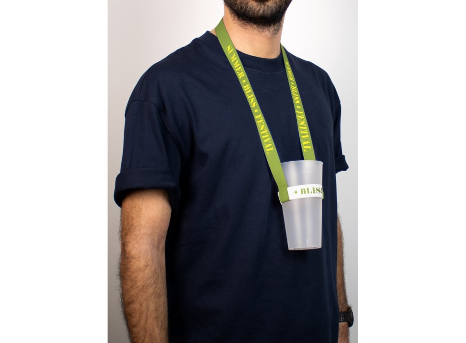 SWINDON. Lanyard in poliestere per sublimazione con portabicchiere elastico per sublimazione FullGadgets.com