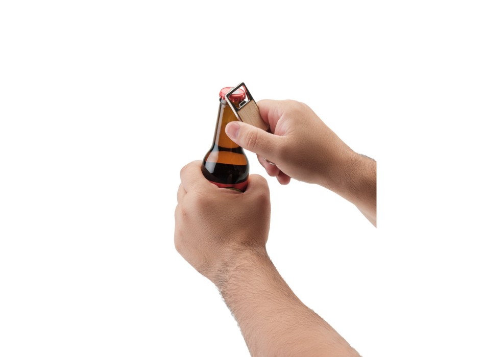 SYLVESTER. Portachiavi in ferro rettangolare con apribottiglie FullGadgets.com