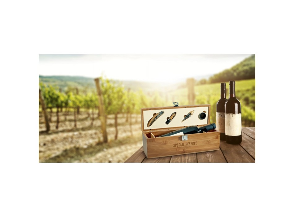 SYRAH. Set da vino in bambù, zinco e acciaio inox FullGadgets.com