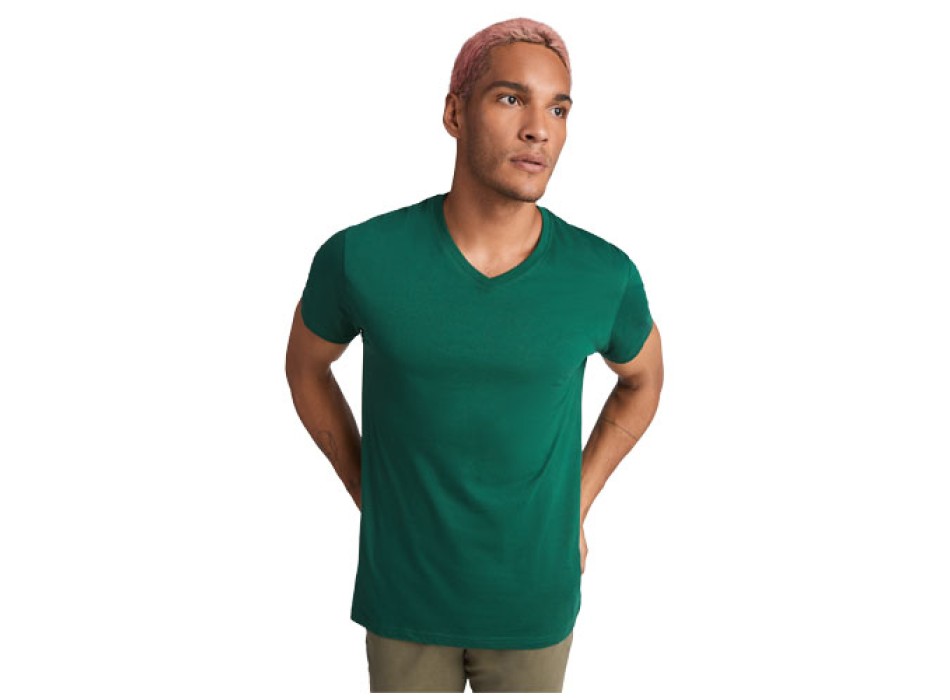 Maglietta Uomo 'La Terra Ascolta Musica Con Le Cuffie' - Verde Bottiglia, Taglia L, Cotone 100% Fruit Of The Loom