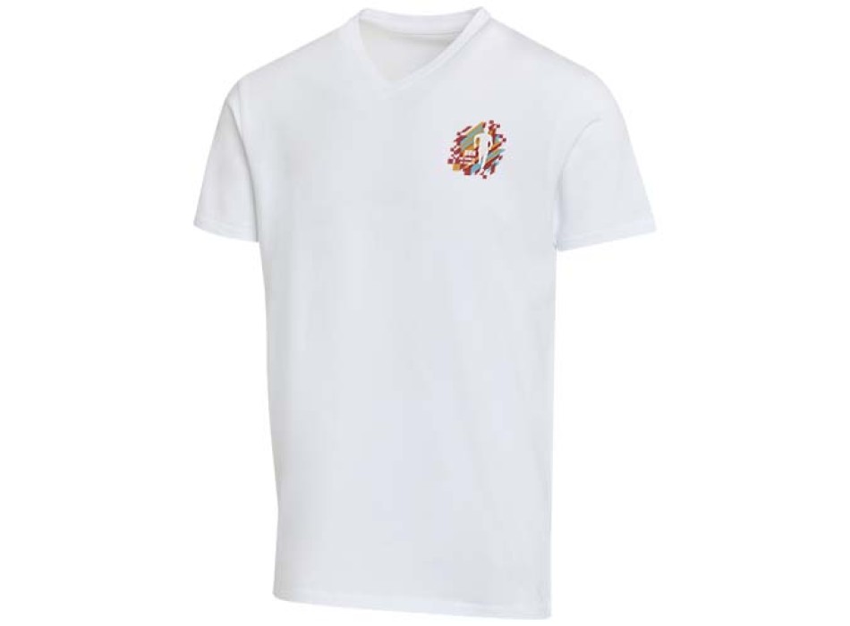 T-shirt a maniche corte unisex con scollo a V in cotone biologico certificato OCS da 200 g/m² Balfour FullGadgets.com