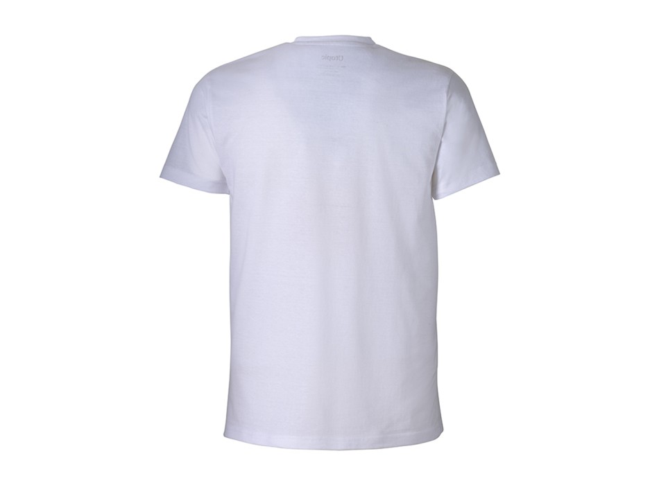 T-shirt unisex bianca in cotone e poliestere rigenerati da 145 g/m2 FullGadgets.com