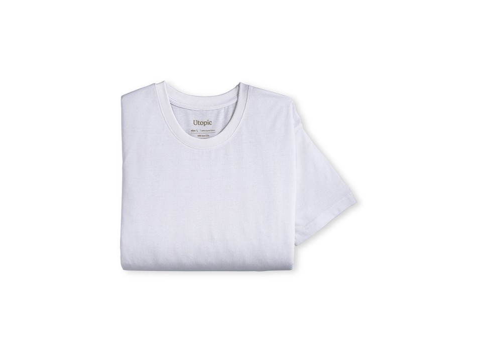 T-shirt unisex bianca in cotone e poliestere rigenerati da 145 g/m2 FullGadgets.com