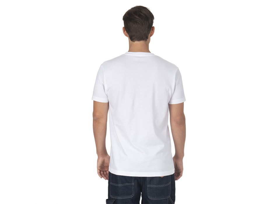 T-shirt unisex bianca in cotone e poliestere rigenerati da 145 g/m2 FullGadgets.com