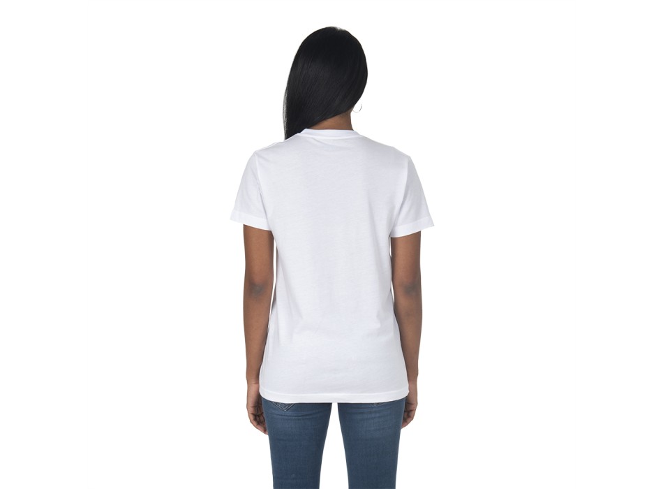 T-shirt unisex bianca in cotone e poliestere rigenerati da 145 g/m2 FullGadgets.com