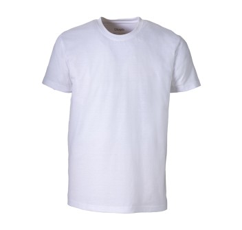 T-shirt unisex bianca in cotone e poliestere rigenerati da 145 g/m2 FullGadgets.com