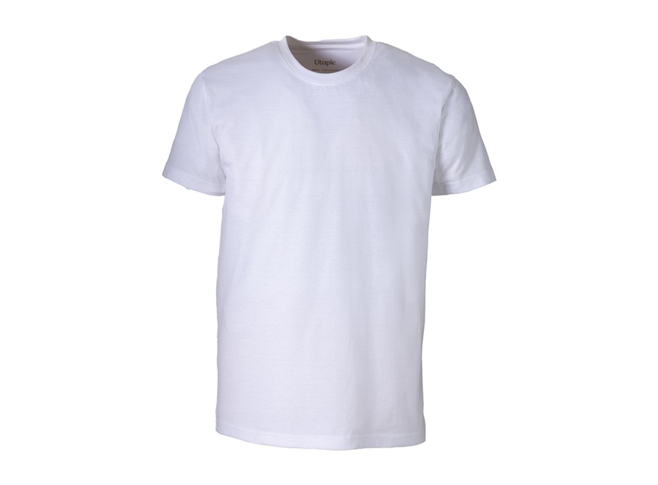 T-shirt unisex bianca in cotone e poliestere rigenerati da 145 g/m2 FullGadgets.com
