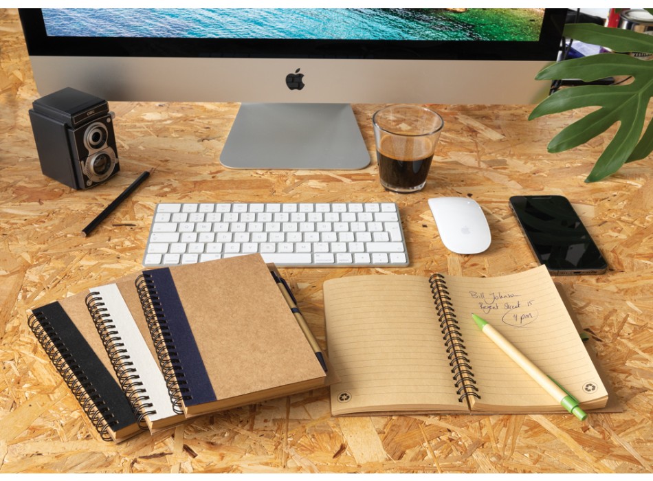 Taccuino a spirale in cartoncino con penna FullGadgets.com