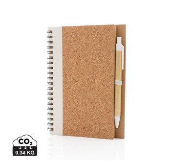 Taccuino a spirale in sughero con penna FullGadgets.com