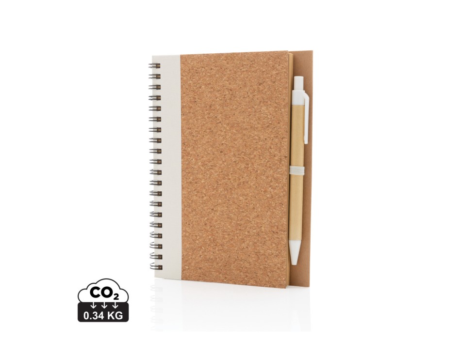 Taccuino a spirale in sughero con penna FullGadgets.com