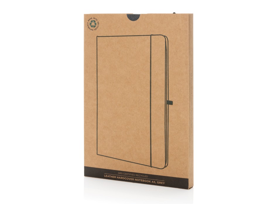 Taccuino  A5 con copertina rigida in pelle riciclata GRS FullGadgets.com