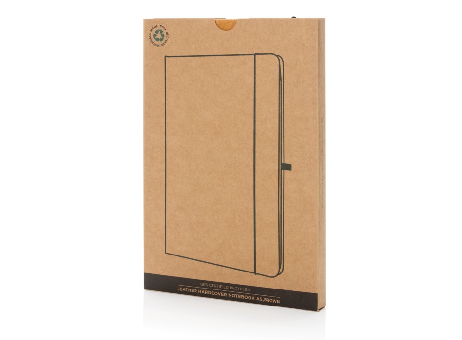 Taccuino  A5 con copertina rigida in pelle riciclata GRS FullGadgets.com