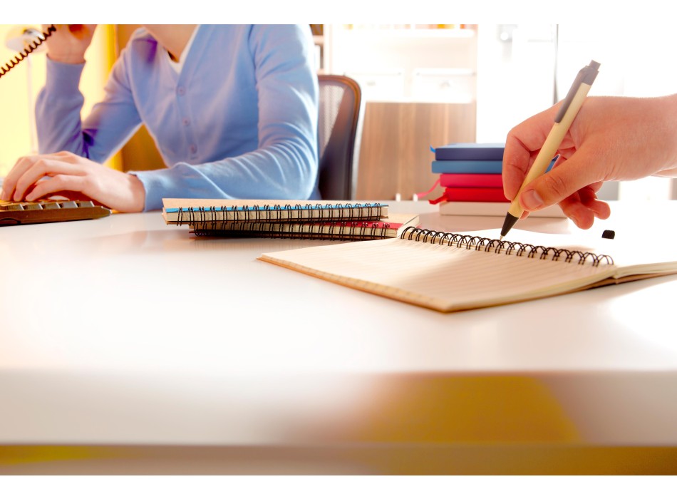 Taccuino in carta riciclata, con penna a sfera Stella FullGadgets.com