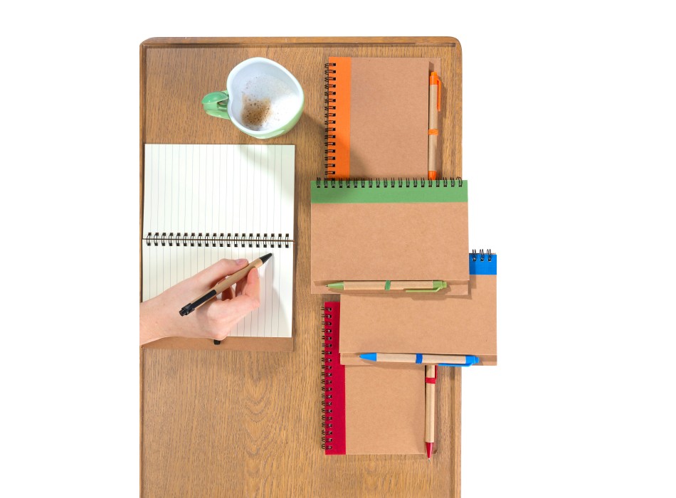 Taccuino in carta riciclata, con penna a sfera Stella FullGadgets.com