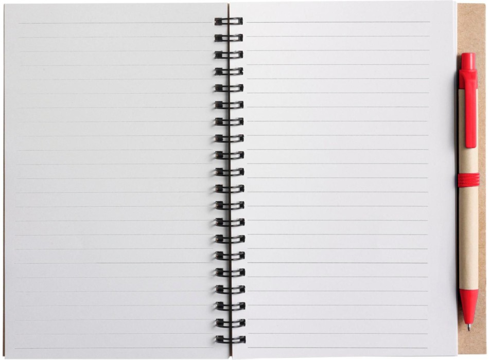 Taccuino in carta riciclata, con penna a sfera Stella FullGadgets.com