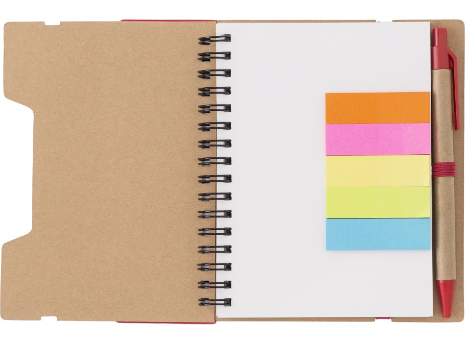 Taccuino in carta riciclata, memo stick adesivi, penna a sfera Angela FullGadgets.com