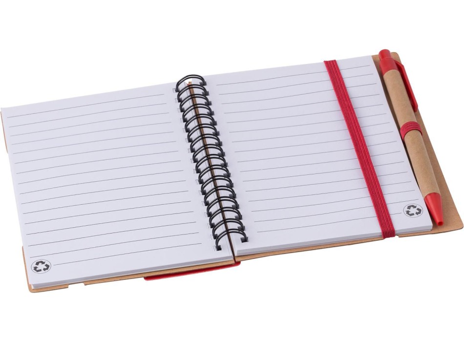 Taccuino in carta riciclata, memo stick adesivi, penna a sfera Angela FullGadgets.com