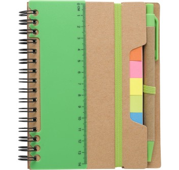 Taccuino in carta riciclata, memo stick adesivi, penna a sfera Angela FullGadgets.com