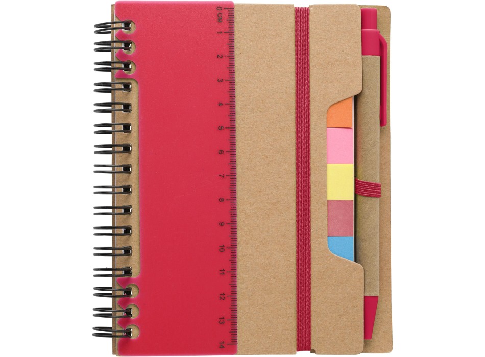 Taccuino in carta riciclata, memo stick adesivi, penna a sfera Angela FullGadgets.com