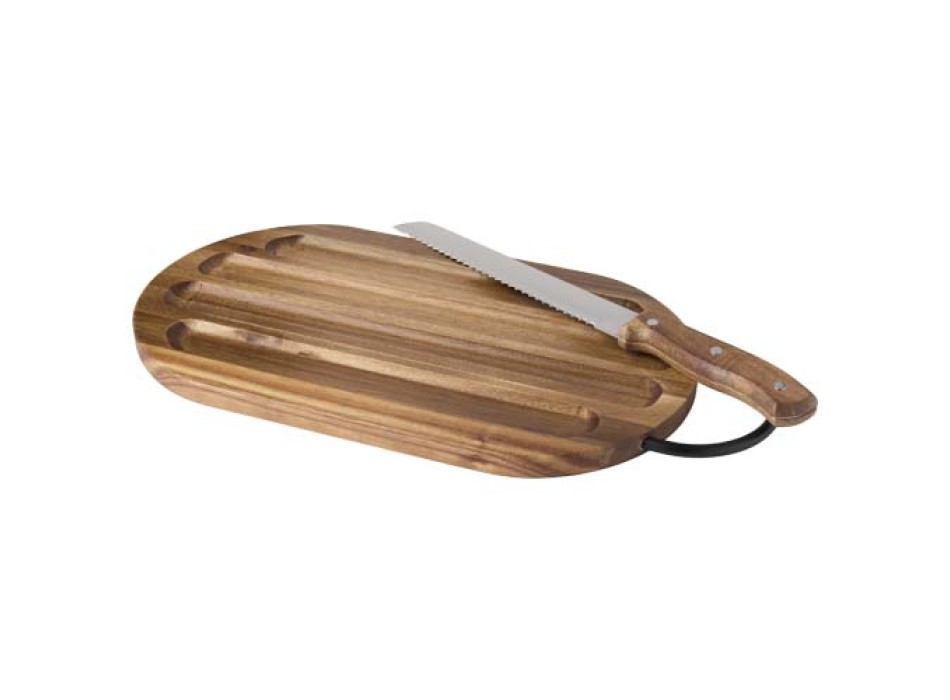Tagliere in legno di acacia con coltello per il pane Prestige FullGadgets.com
