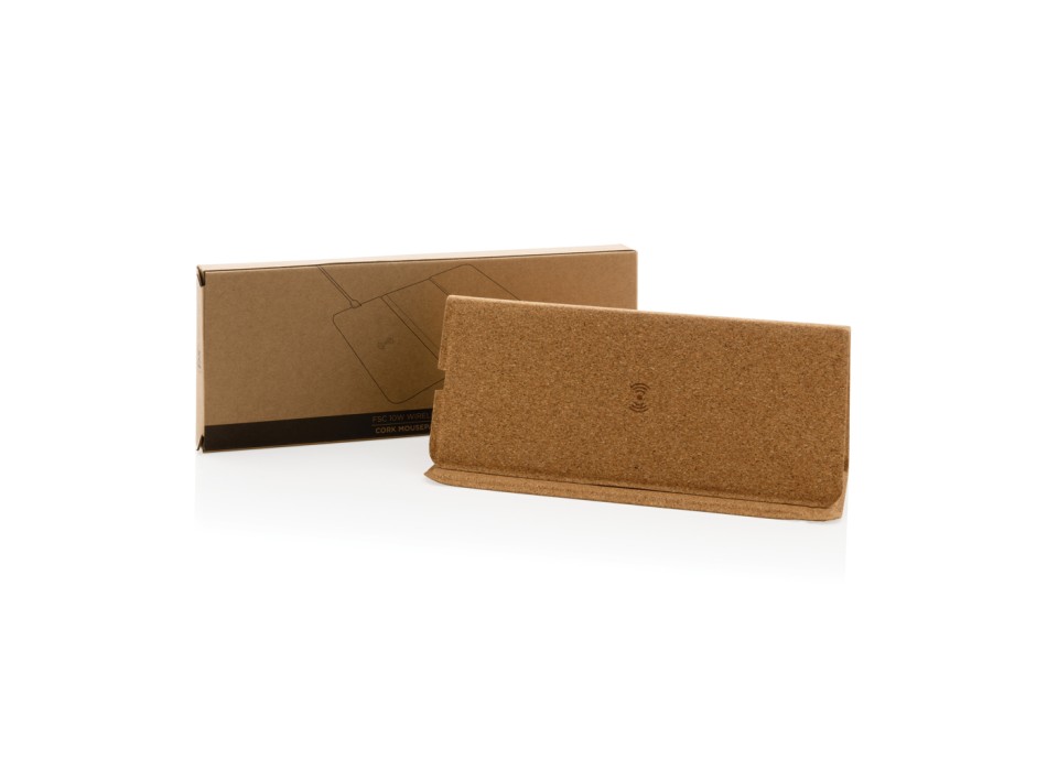 Tappetino mouse e caricatore wireless 10W in sughero FullGadgets.com