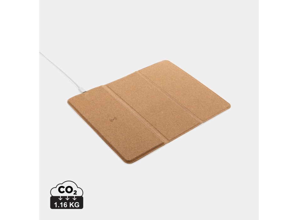 Tappetino mouse e caricatore wireless 10W in sughero FullGadgets.com