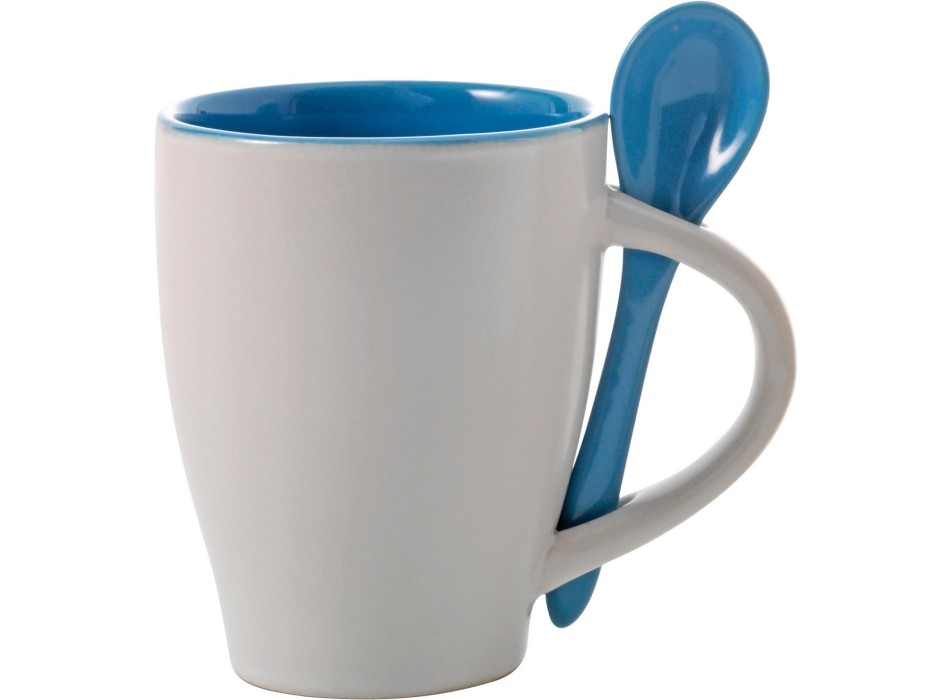 Tazza in ceramica con cucchiaio, capacità 300 ml Eduardo FullGadgets.com